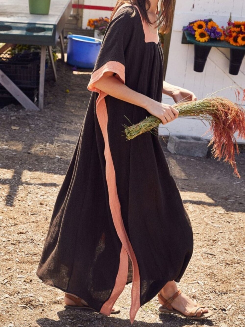 christy dawn paige dress in carob peach size m/l